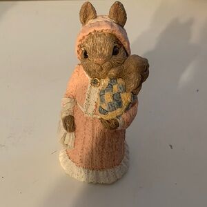 The Easter Bunny Family Pink and White Rabbit Figurine